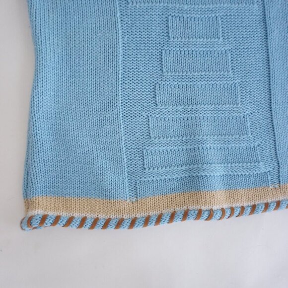 Vintage I.C.I.E Roma Sky Blue Knit 3D Crewneck Sweater S - Picture 7 of 10